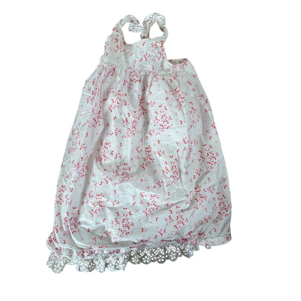 Vertbaudet pink and red floral dress